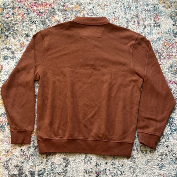 NWT Mens Large Siegfried Saddle Burnt Orange Pullover Jacket Sweatshirt - Picture 9 of 9